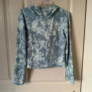 Victoria's Secret‎ Blue Marble Cropped Hooded Pullover Size XL